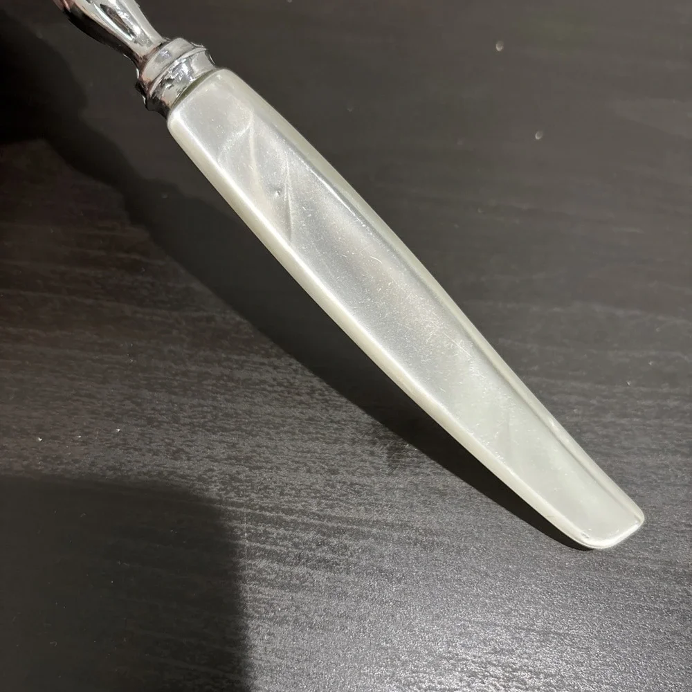 Vintage Sheffield England Carving Fork Stainless Mother Of Pearl Handle